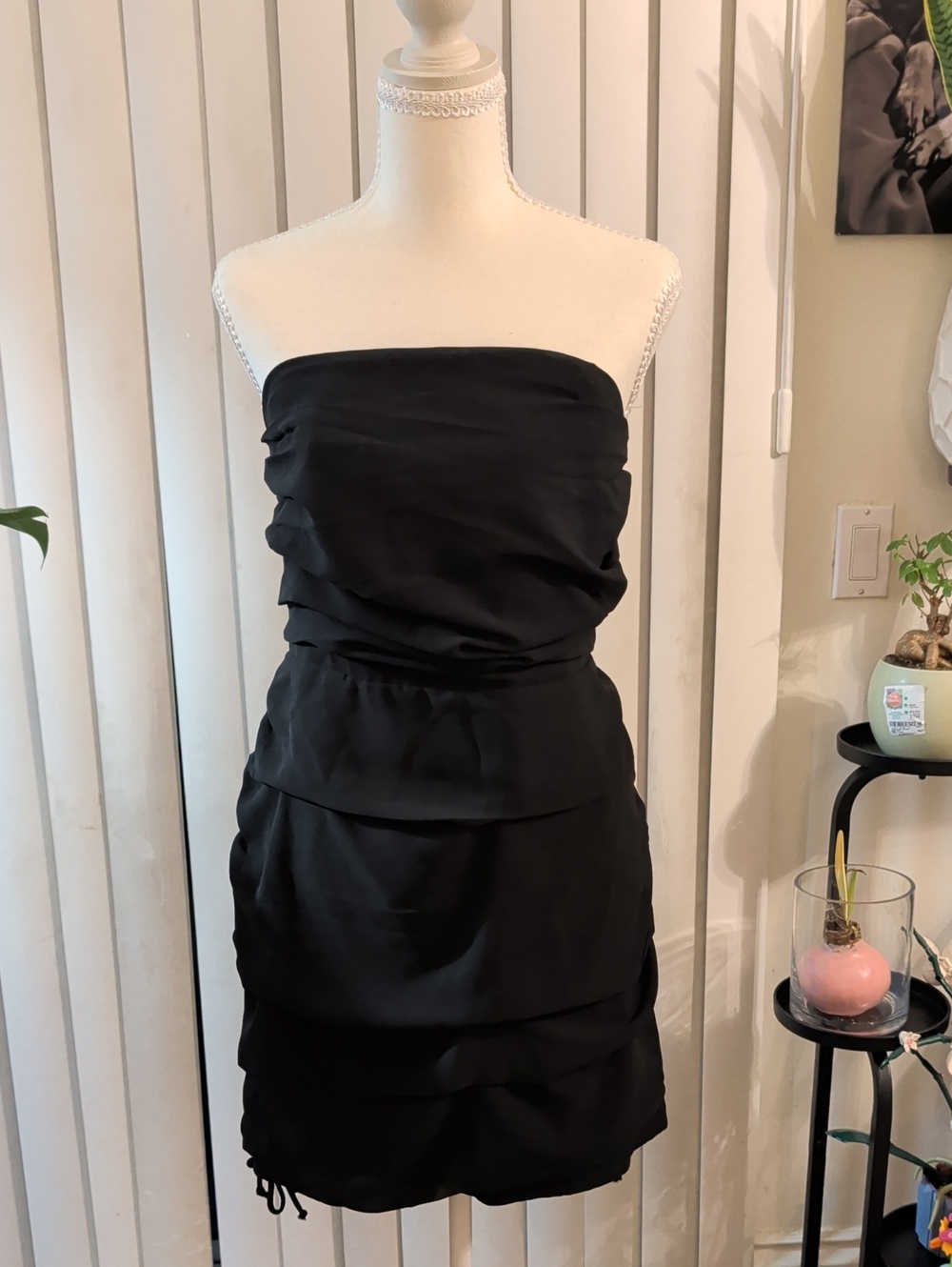 Showpo Black Strapless Layered Mini Dress